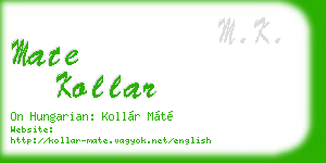 mate kollar business card